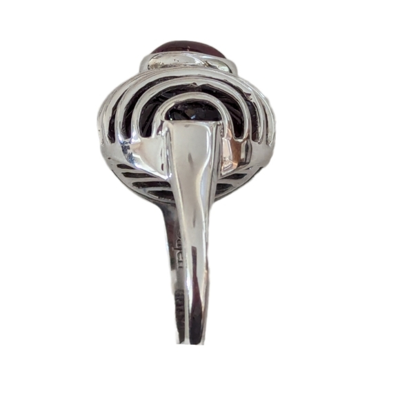 925 Silver & Garnet Ring Size 7 - Picture 3 of 6